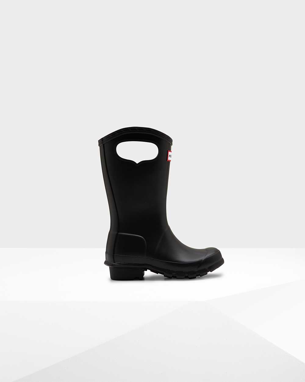 Hunter Original Grab Handle Kids Rain Boots NZ-24961J Black